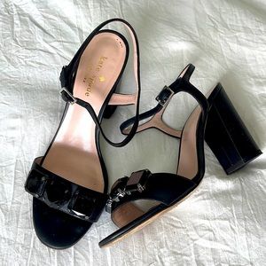 KATE SPADE BLACK HEELS WITH BLACK STONES